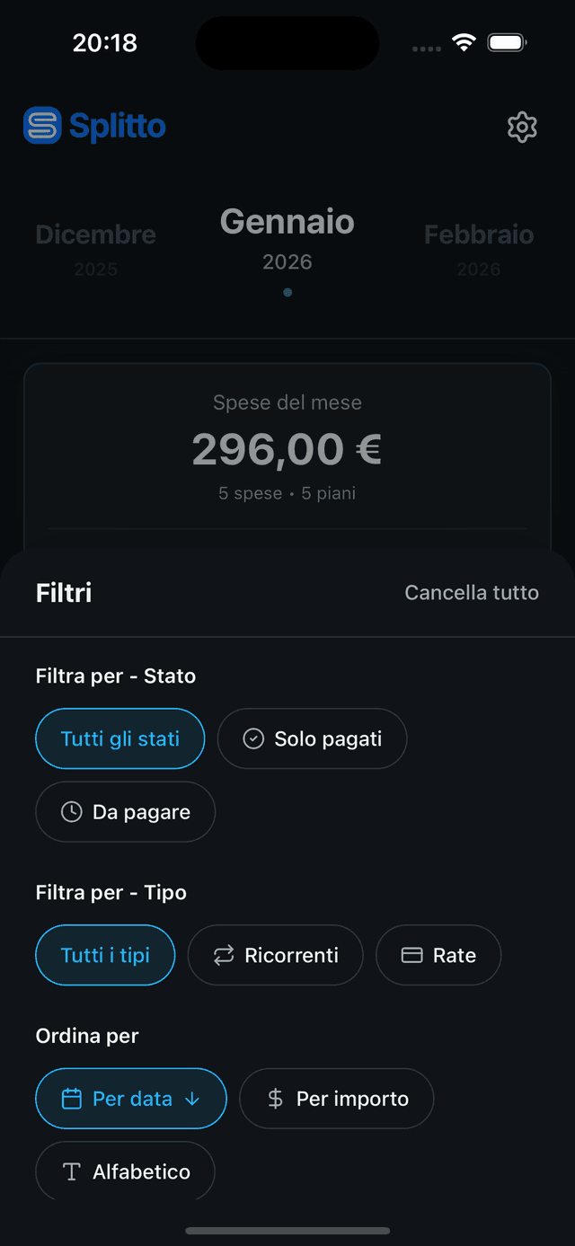 Splitto App Screenshot